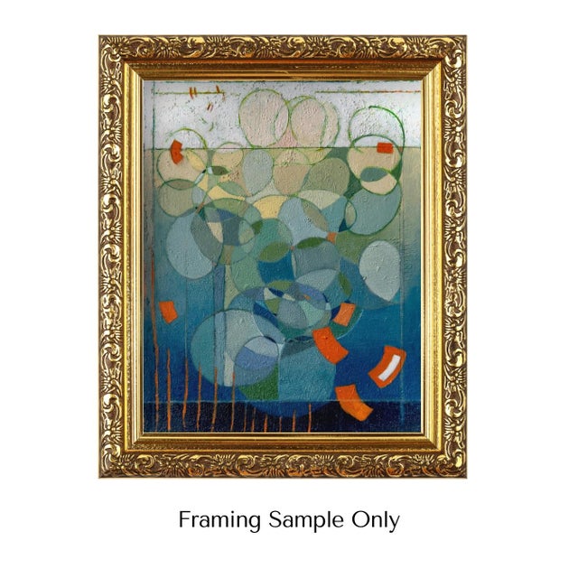 "Shades of Blue" Abstract Oil Painting by Paula DeStefanis For Sale - Image 4 of 12