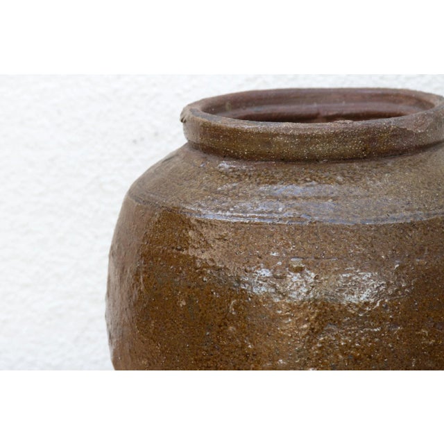 Antique Brown Glazed Storage Jar For Sale In Los Angeles - Image 6 of 10