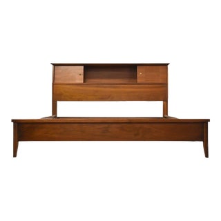1960s Walnut Mid Century Full Bed For Sale