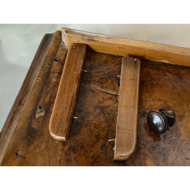 Antique Victorian Burl Walnut Wood and Leather Davenport Writing Table Secretary Desk For Sale - Image 18 of 18