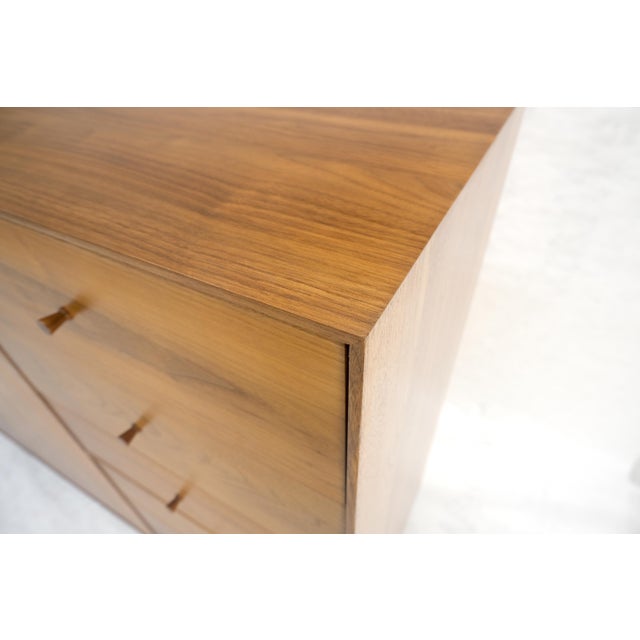 Solid Walnut Chiffonier 5 Drawers Dresser Two Doors Compartment Mid Century MINT For Sale - Image 6 of 18