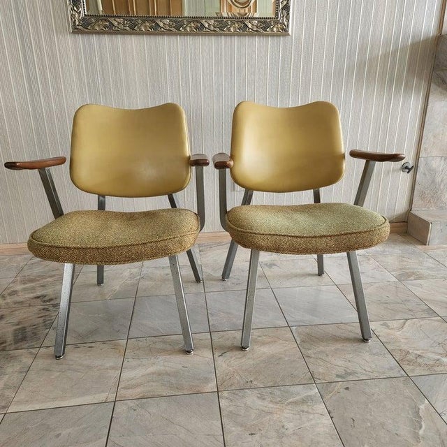 1960s Donald Deskey Style Industrial Armchairs Streamline for Royal Metal For Sale - Image 10 of 12