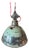 Industrial Pendant Lamp with Enamel Shade and Cast Housing attributed to VEB Leuchtenbau Leipzig, 1960s For Sale
