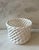 Vintage mid century white ceramic woven basket, lattice bowl or planter. Made in Portugal by Berardos. Makers sticker...