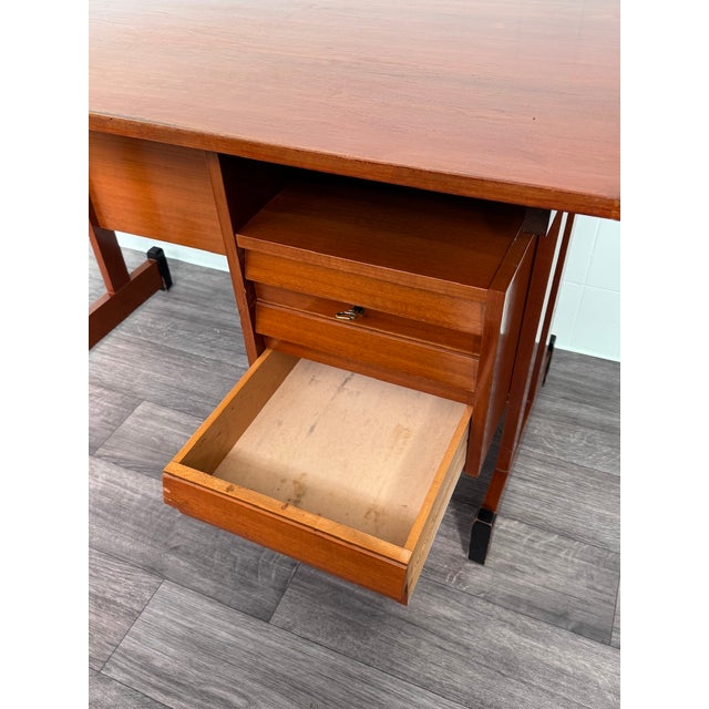 Mid-Century Italian Teak Desk with Chest of Drawers, 1960s For Sale - Image 10 of 17