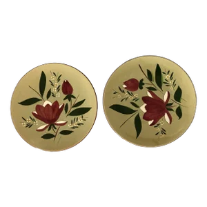 Midcentury Stangl Pottery "Magnolia" Dinner Plates S/2