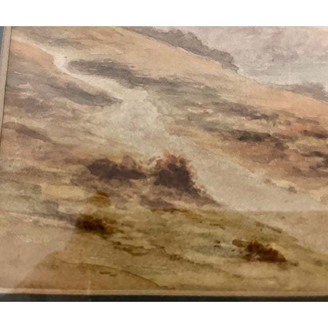 Antique Coastal Landscape Watercolor Painting Signed by W J Gibbs - Circa 1901 For Sale In Dallas - Image 6 of 10