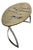 Carlo Malnati Post-Modern Italian Gold Abstract Print Side Table Oval 80s 90s For Sale