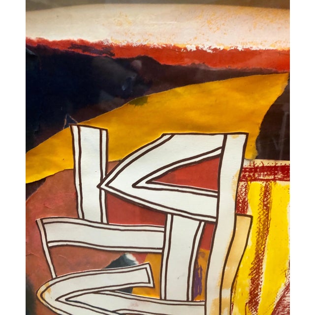 Terence La Noue, Huge Abstract Modernist "August Series" Mixed Media Monotype Colorful Painting, 1990 For Sale - Image 10 of 13