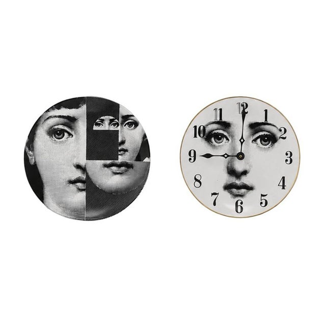 Black Late 20th Century Set of Eight Fornasetti Lina Cavalieri Porcelain Plates For Sale - Image 8 of 13