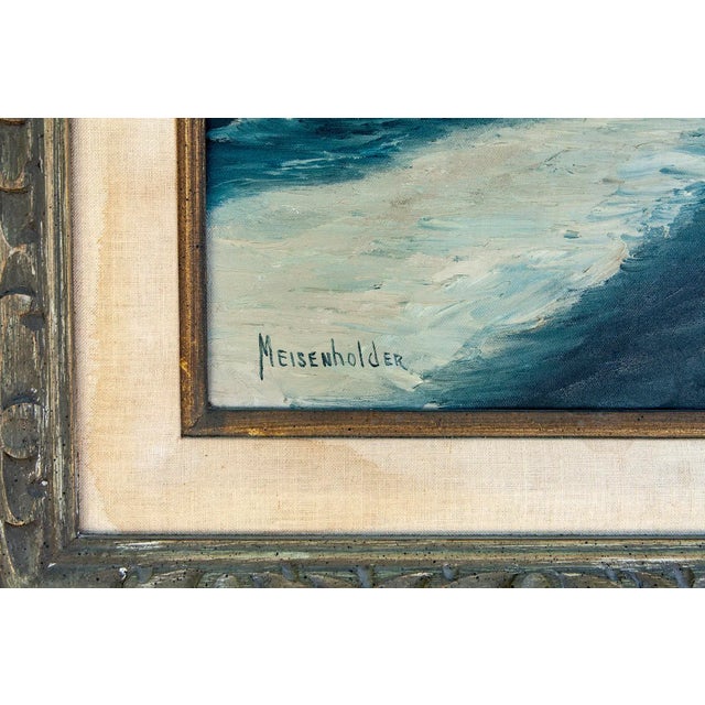 Late 20th Century Modern Coastal Scene Oil Painting "The Strand" by Meisenholder For Sale - Image 4 of 8