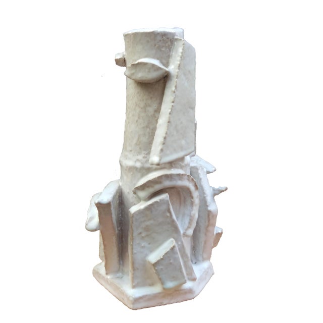 Contemporary earthenware sculpture vase by Diane Grant. Signed 'Grant' on the bottom. Hand-built ceramic, high-quality...