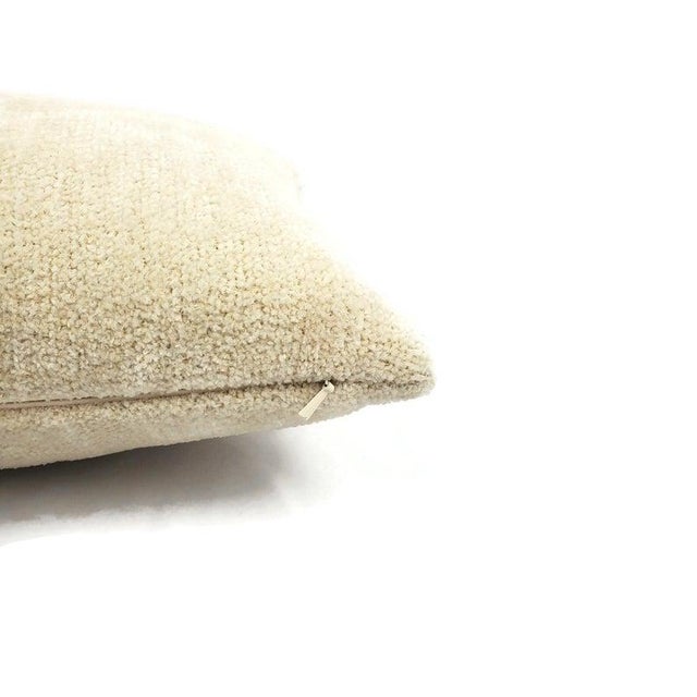Minimalism Chella Textiles Montecatini in Sand Dune Lumbar Cushion Cover - 11" X 20" - Light Tan - Cream - Heavy Textured Chenille Pillow Cover For Sale - Image 3 of 4