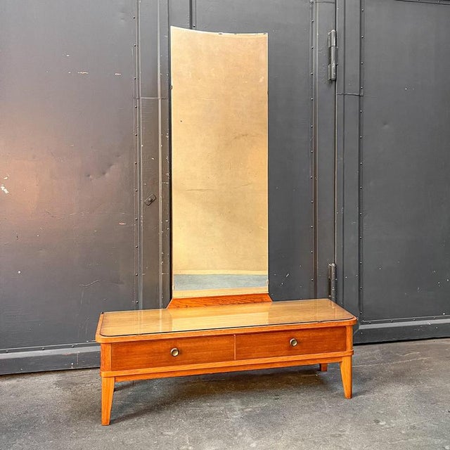 Product. Mirrored chest of drawers. Style. Mid-century, 1960s. Manufacturer. Veb möbelindustrie halle (saale). Material....