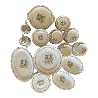 Haviland France Morning Glory China Set Ten to 14 Settings + Servingware 67 Pieces Vintage 1955 For Sale