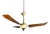 Mid-Century Modern Italian Beige Metal and Wood Marelli Ceiling Fan from Casablanca, 1999 For Sale