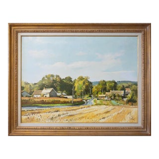 Gérard Passet Maisons Dans La Campagne Signed Impressionist Oil Painting For Sale