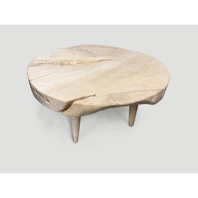 Contemporary Andrianna Shamaris Mid Century Style Organic Teak Wood Coffee Table For Sale - Image 3 of 6
