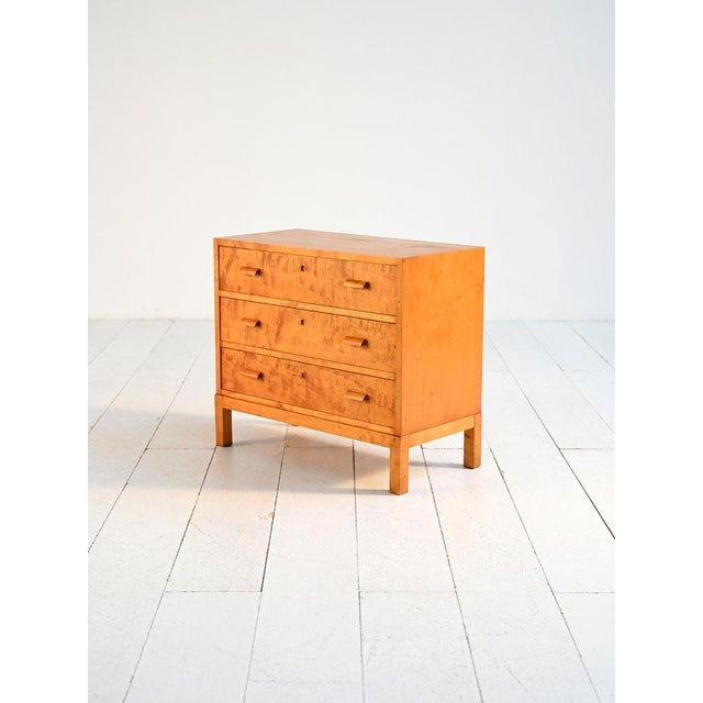 Deco Chest of Drawers in Flamed Birch, 1930s For Sale - Image 3 of 6
