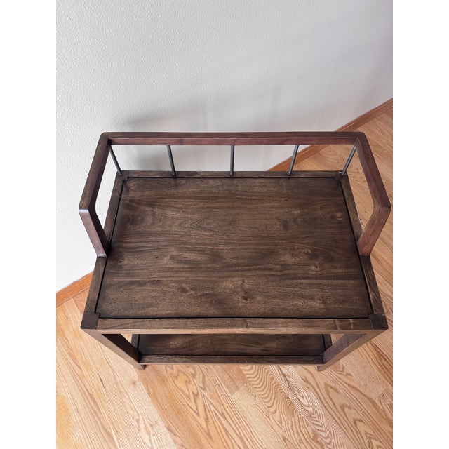 Pair of Four Hands Howard Nightstands in Pecan – Wood & Metal Bedside Tables For Sale - Image 9 of 12