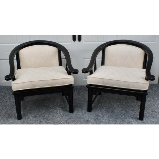 American of Martinsville Armchairs Vintage Horseshoe Ming Lounge Pair MCM For Sale - Image 14 of 15