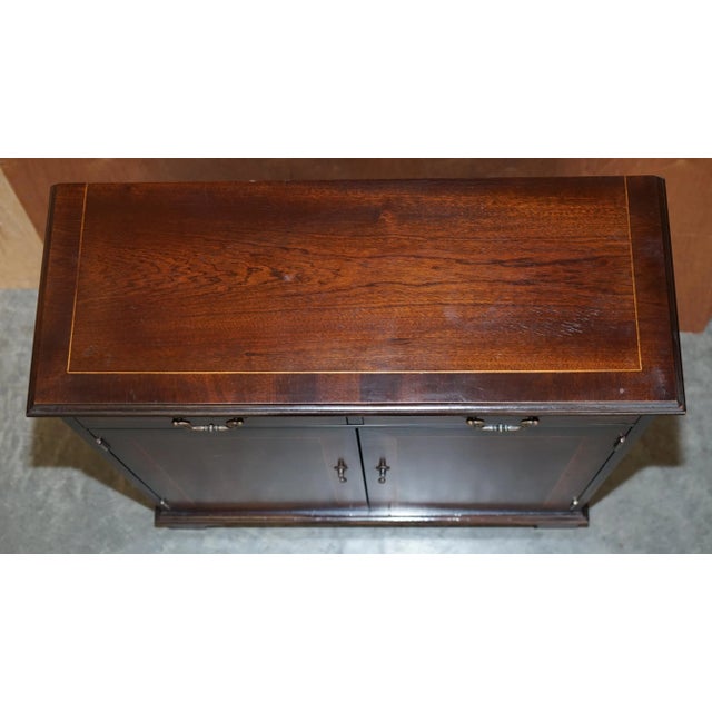 Vintage Mahogany Two Drawer Library Bookcase Sideboard For Sale - Image 4 of 13