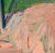 Evening Lawn by Hiroshi Sato | Oil on Canvas Figure seated on a lawn with another figure in the background. For Sale - Image 4 of 5