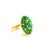 Bochic “Capri” Vintage Natural Diamond & Emerald Vintage Retro Ring Set In 18K Gold & Silver Natural Emeralds - 9 Carats...