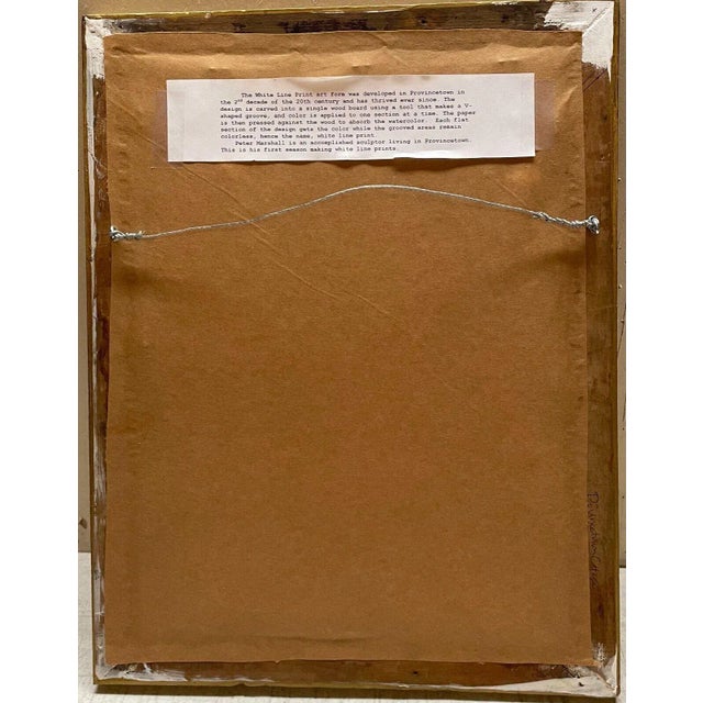 Original Peter S Marshall 'provincetown Cottage' White Line Woodcut - Cape Cod For Sale - Image 11 of 11