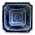 Circa 1980 Canton Export-Style Blue and White Notched Corner Square Nesting Bowls – Set of 3 For Sale