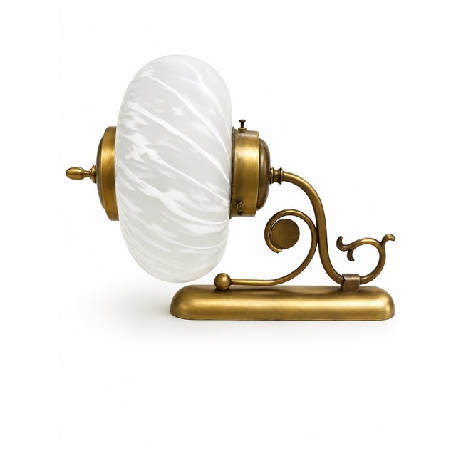 Mid-Century Modern Mid-Century Italian Brass and Murano Swirl Glass Sconce by Vetreria Lag, 1970s For Sale - Image 3 of 15