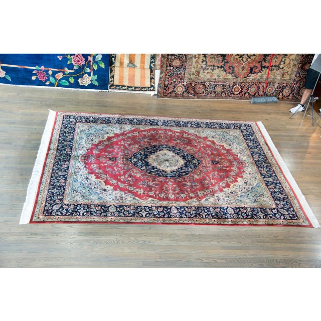 Textile Vintage Indian Tabriz-Style Rug For Sale - Image 7 of 15