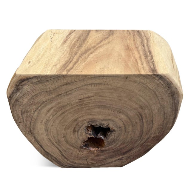 Early 21st Century Vintage Organic Monkey Pod Side Table For Sale - Image 5 of 8