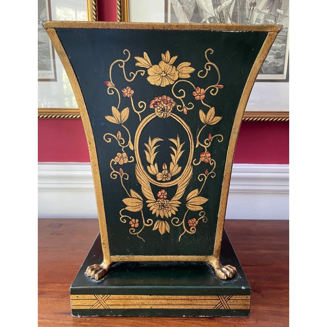 Vintage Italian Hand Painted Cachepot With Lion Ring Handles For Sale - Image 13 of 13