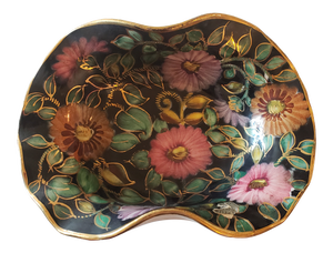 Vintage Henri Bequet Bowl Queregnon Belgium Ceramic Hand Painted Fruit Console