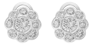 3.2 Carat Diamond VS quality Flower/Cluster Earring 18K Gold 0.8 Ct Solitaire