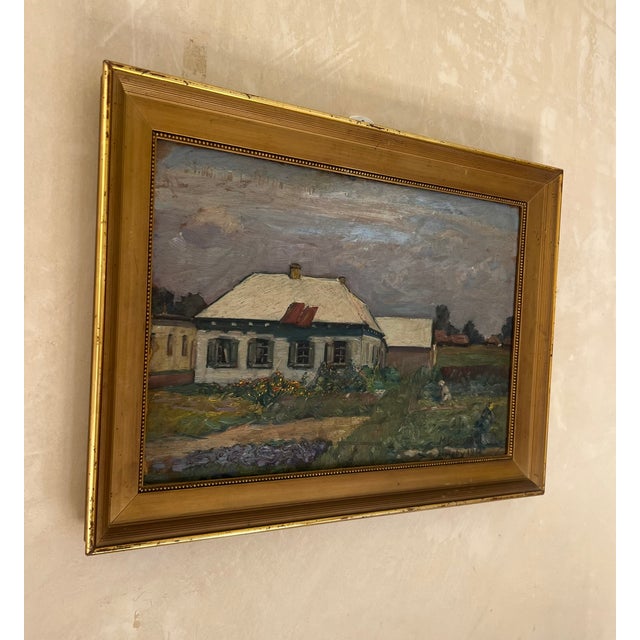 Max Gretschel Signed Oil Painting of Ukranian Landscape, C. 1918 For Sale In San Francisco - Image 6 of 12