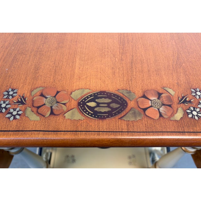 Vintage Ethan Allen Stenciled Drop Leaf Tea Cart For Sale - Image 15 of 18