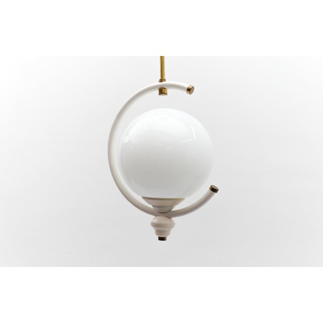 Mid-Century Modern Opaline Glass Ceiling Lamp, Italy, 1960s For Sale - Image 6 of 14