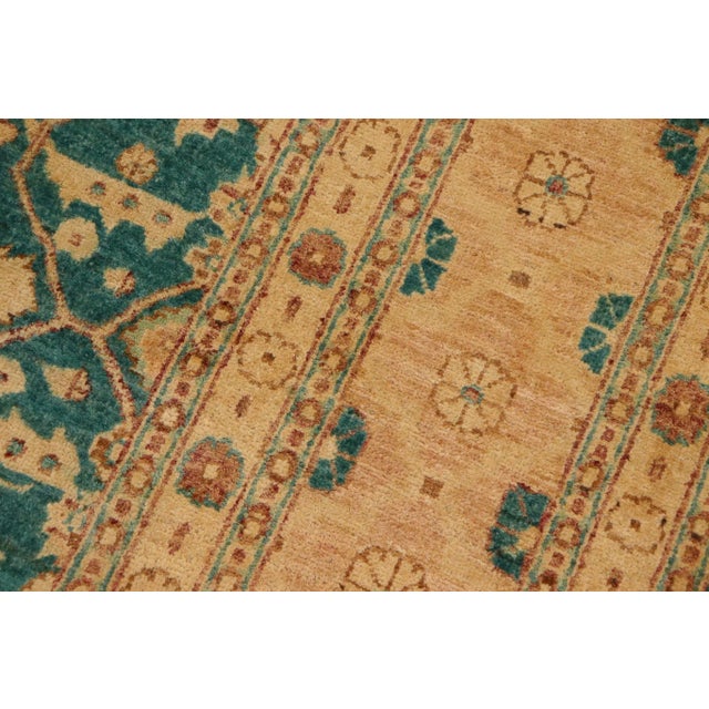 Transitional Classic Ziegler Green Nude Hand-Knotted Wool Rug - 9'3'' X 11'11'' For Sale - Image 3 of 7