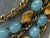 Hollywood Regency Trifari 4 Strand Etruscan Alfred Philippe Aqua Lucite Necklace Earrings Set For Sale - Image 3 of 8