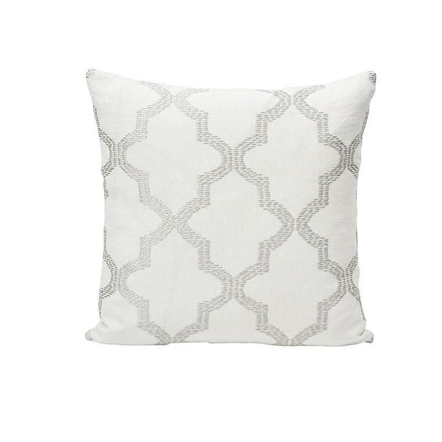 Not Yet Made - Made To Order Schumacher Tangier Embroidery 20" Pillow in Silver For Sale - Image 5 of 5