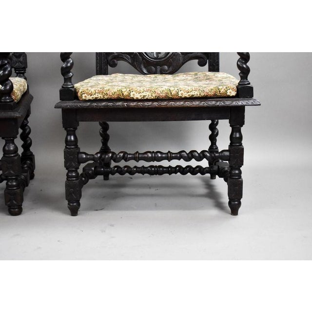 Antique Carved Throne Chairs, 1890, Set of 2 For Sale - Image 12 of 16