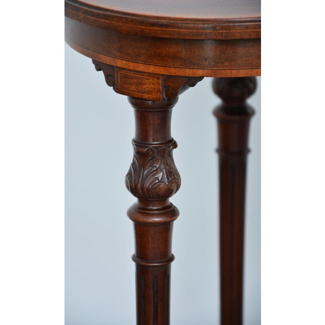 Antique Edwardian Inlaid Mahogany Kidney-Shaped Side Table, 1900 For Sale - Image 10 of 16