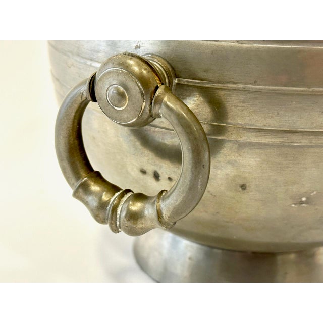 1930s Swedish Art Deco Pewter Globe Vase with Handles from GAB, 1935 For Sale - Image 5 of 18