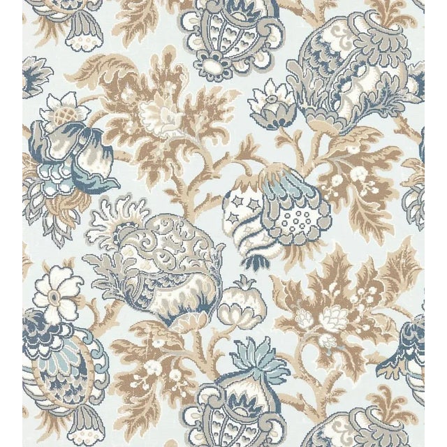The House of Scalamandré Canterbury Linen Print Fabric, Sky For Sale