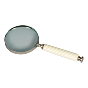 Antique Magnifying Glass With Carved White Handle