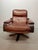 1970s Vintage Swivel Lounge Chair in Cognac Leather on Plywood Frame from Leolux, 1970s For Sale - Image 5 of 10