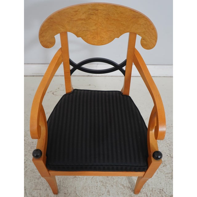 Age: Approx: 25 Years Old Details: Ebonized Backs High Quality Construction Biedermeier Style Black Upholstered Seats...