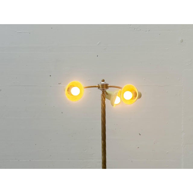 1950s Vintage Three-Light Brass Floor Lamp, 1950s For Sale - Image 5 of 18